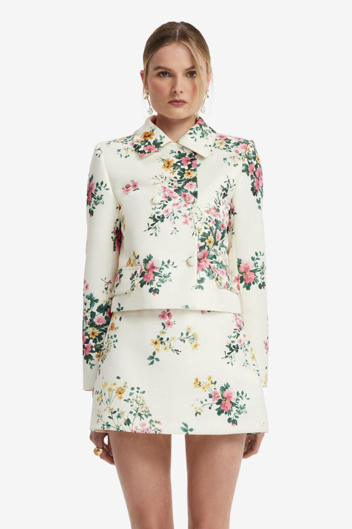 Louisa Jacket - Posy Print in Snow Jackets