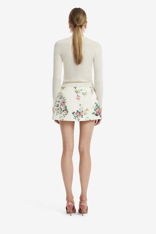 Nori Mini Skort - Posy Print in Snow Skirt