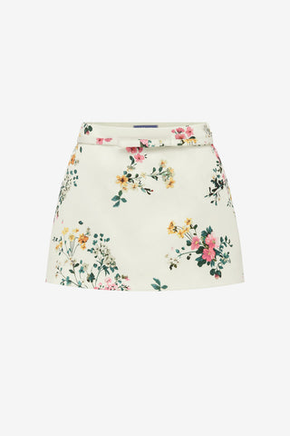 Nori Mini Skort - Posy Print in Snow Skirt