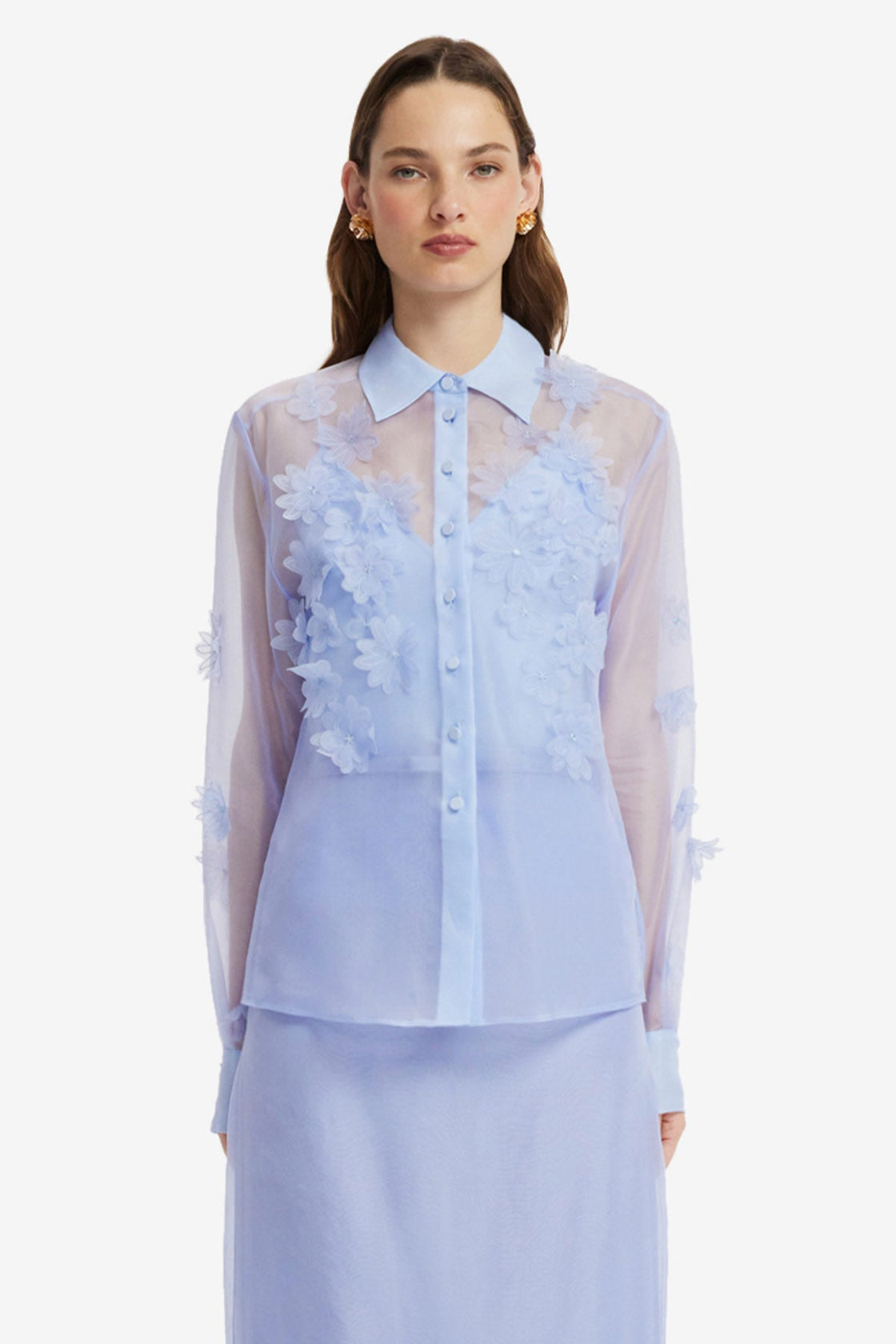 Cassia Petal Shirt - Periwinkle Blouse/Shirts