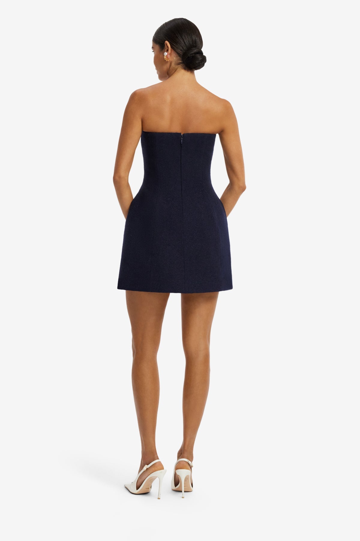 Roselle Appliqué Tweed Bustier Mini Dress - Midnight – LEO LIN