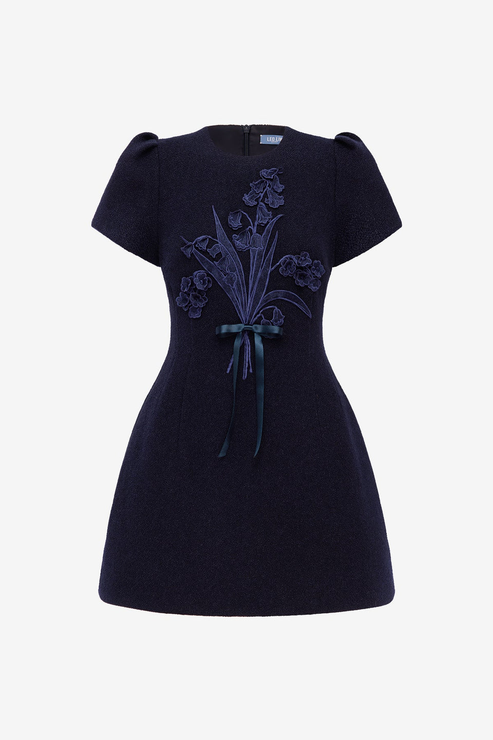 Carina Applique Tweed Mini Dress - Midnight Dress Mini