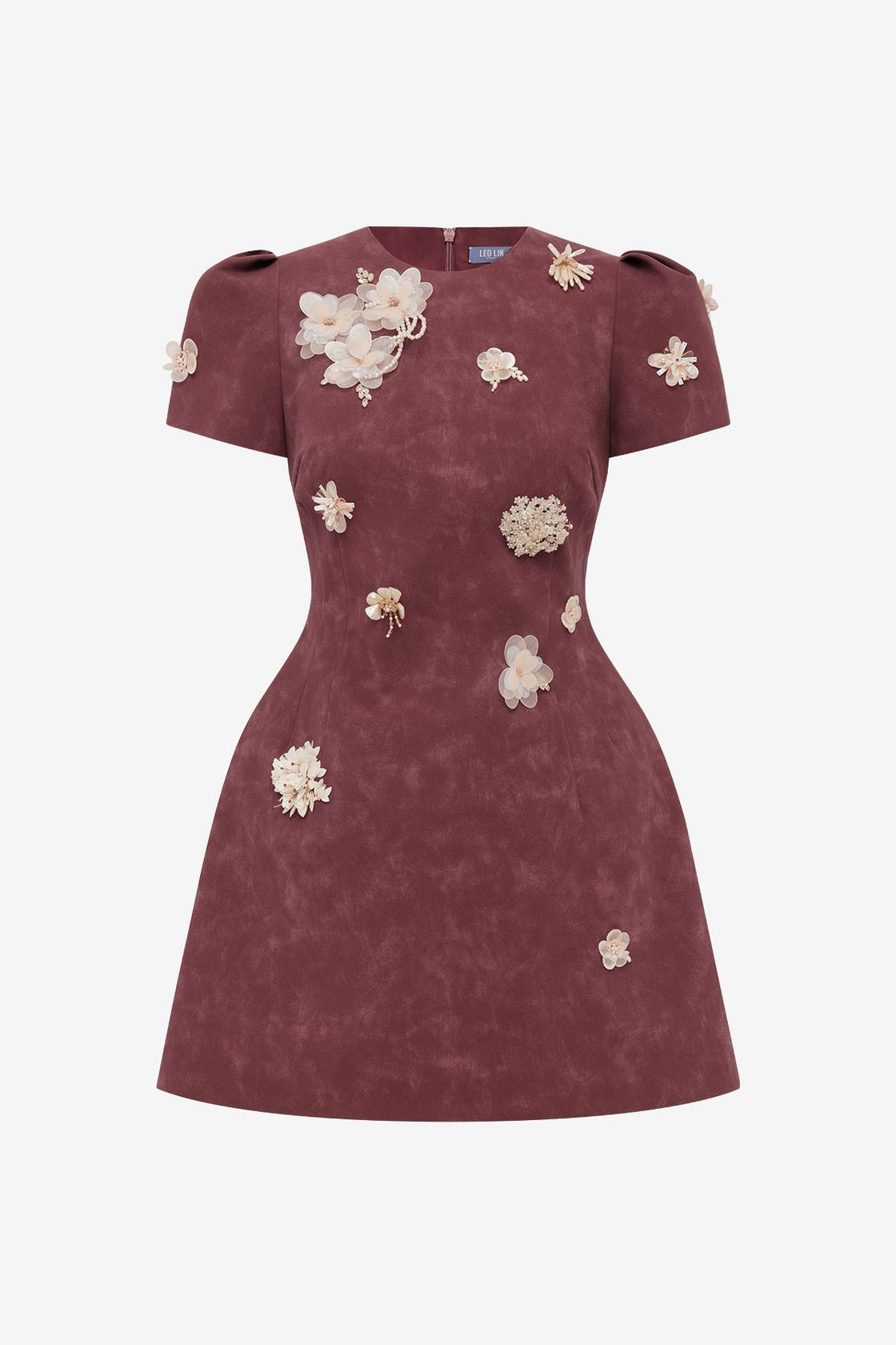 Carina Embellished Vegan Suede Mini Dress - Mahogany Dress Mini