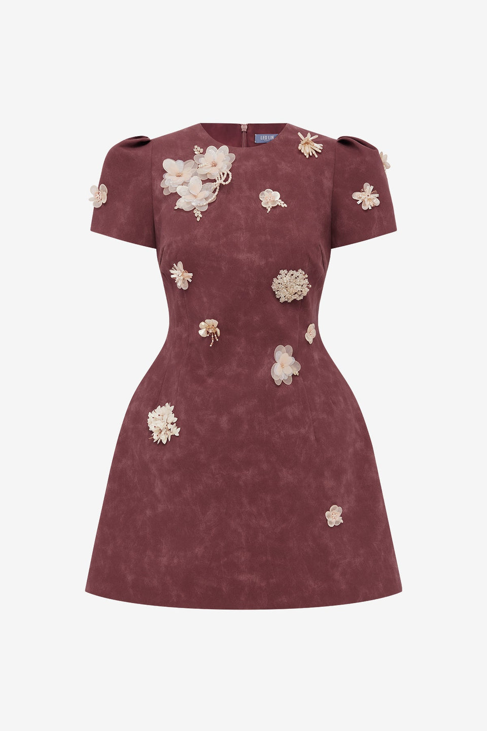 Carina Embellished Vegan Suede Mini Dress - Mahogany Dress Mini