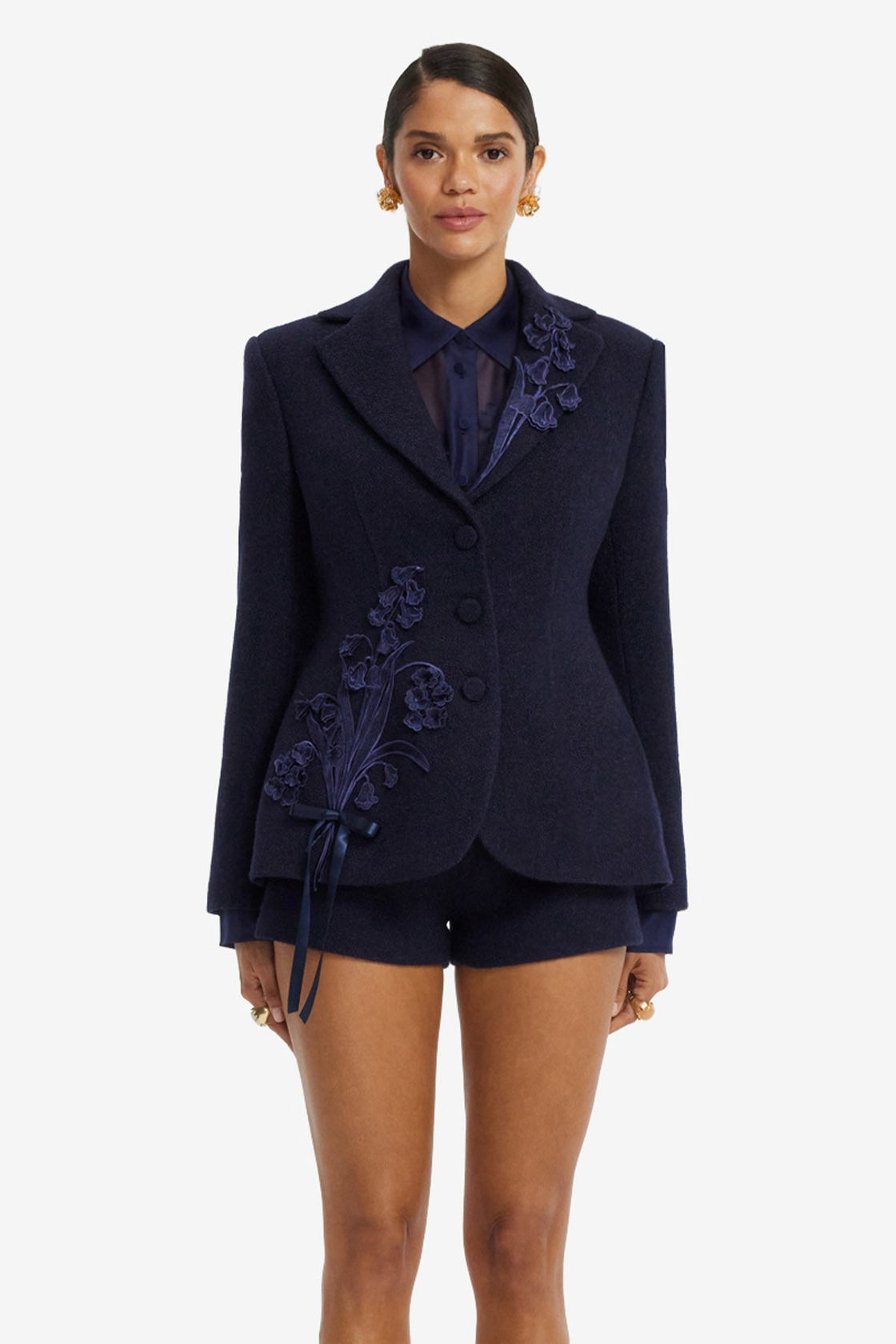 Lisa Applique Tweed Blazer - Midnight Blazer