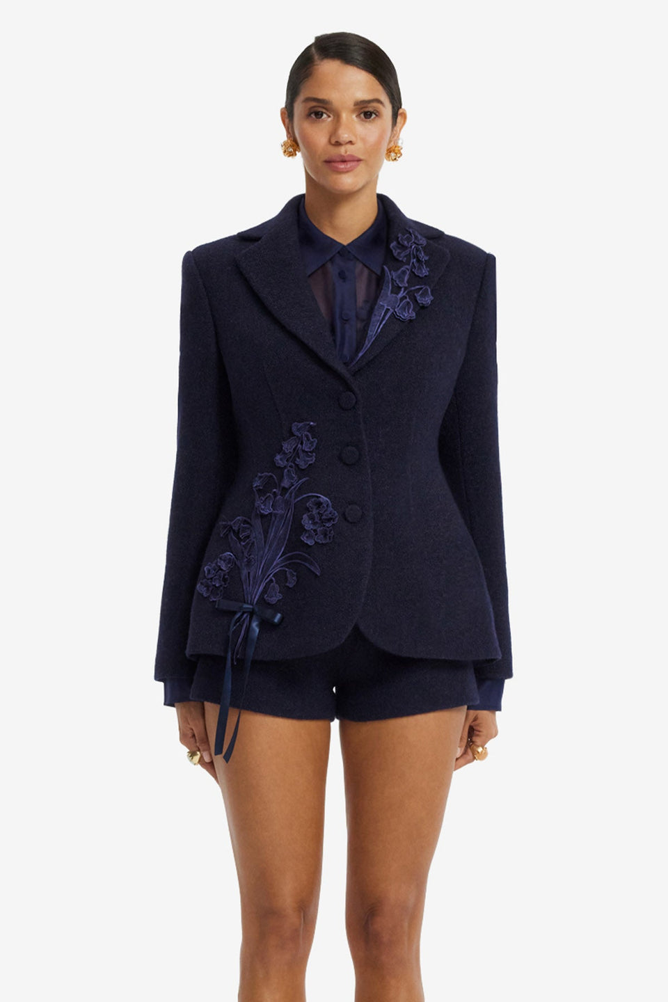 Lisa Applique Tweed Blazer - Midnight Blazer