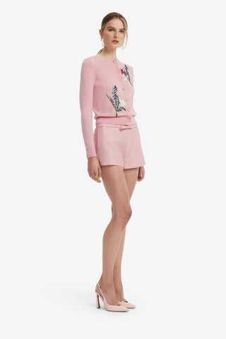 Claire Embellished Knit Cardigan - Rose Tops