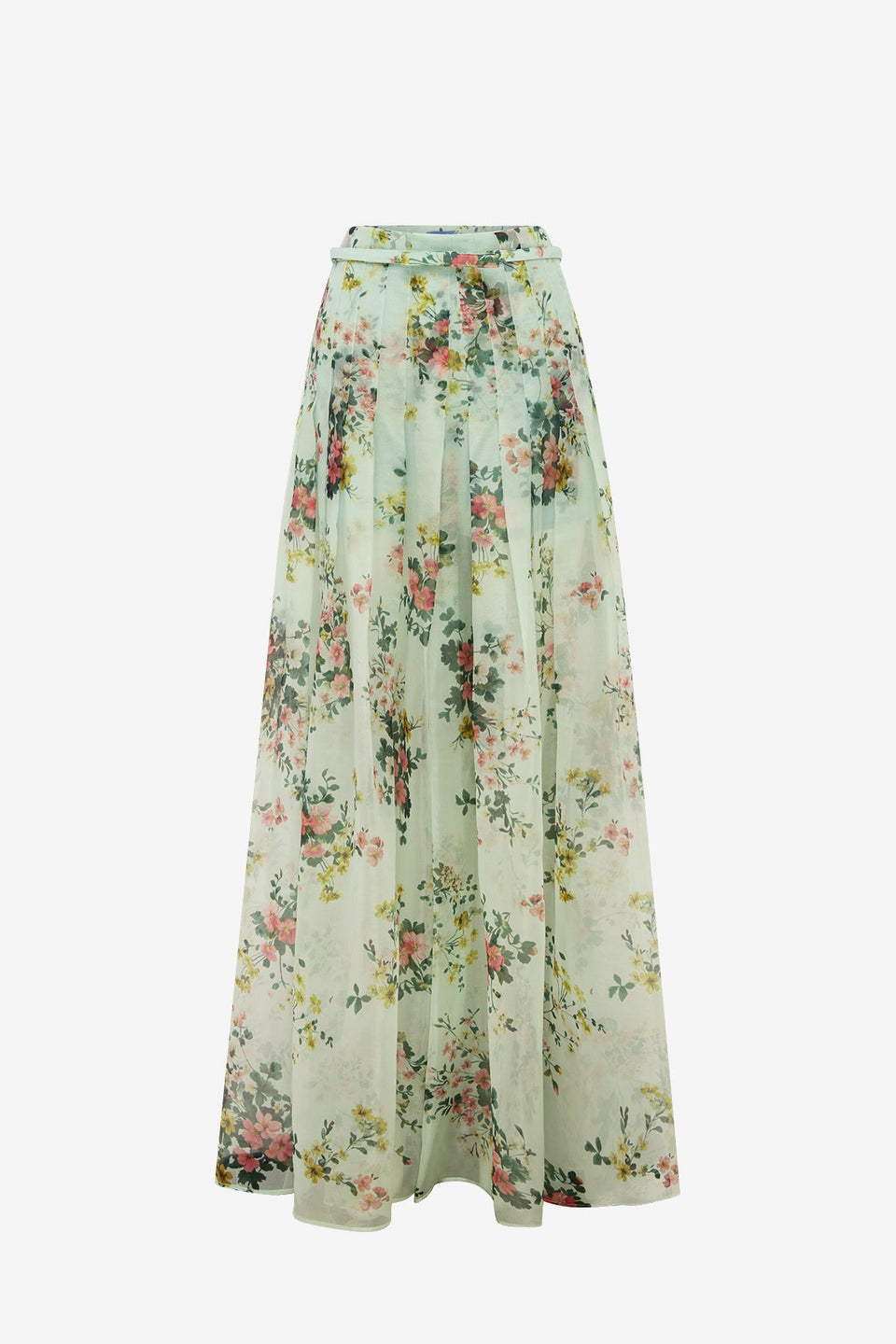 Juno Pleated Pants - Posy Print in Mint Pants