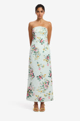 Ava Bustier Maxi Dress - Posy Print in Mint Dress Maxi