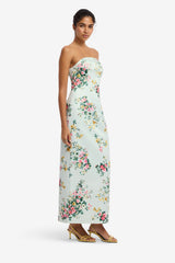 Ava Bustier Maxi Dress - Posy Print in Mint Dress Maxi