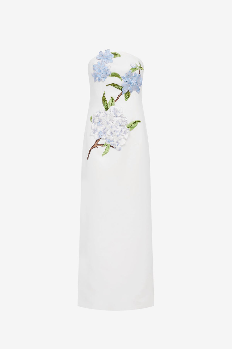 Rayna Applique Floral Maxi Dress - Hydrangea Print in Snow Dress Maxi