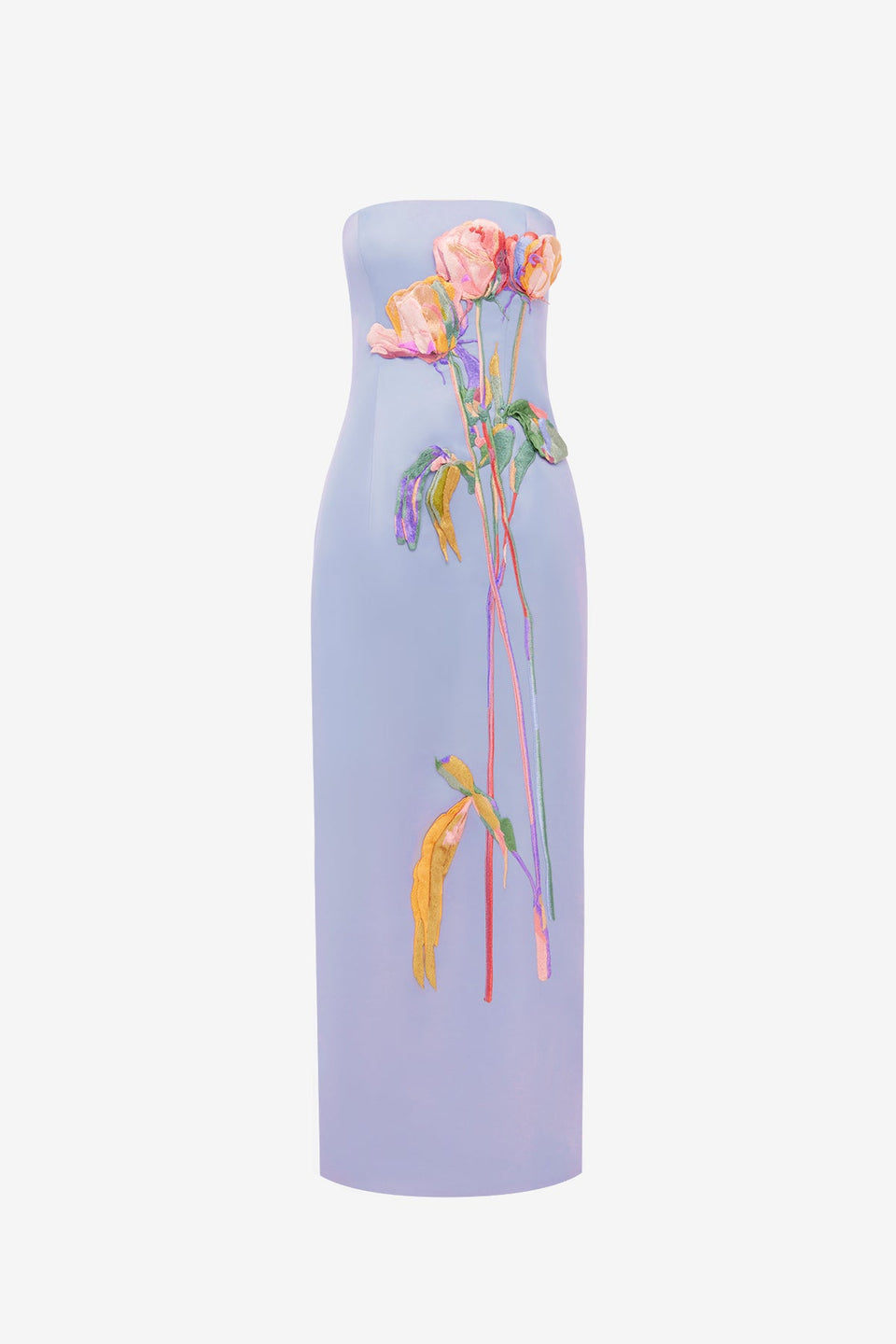 Rayna Embroidered Bustier Maxi Dress - Rose in Periwinkle Dress Maxi