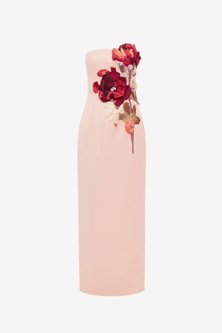 Rayna Embroidered Bustier Maxi Dress - Reverie Print in Nectar Dress Maxi