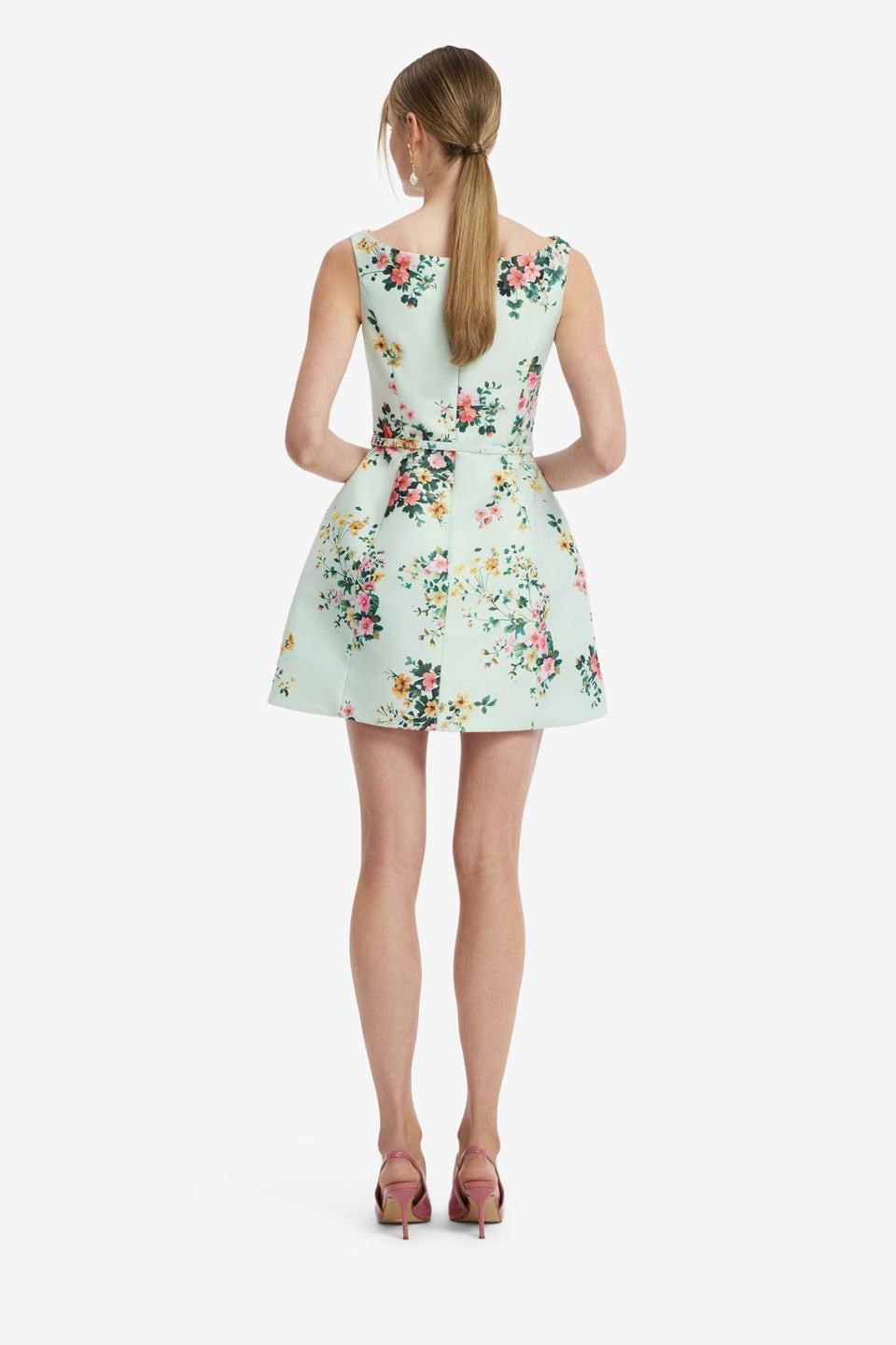 Lyra Mini Dress - Posy Print in Mint Dress Mini