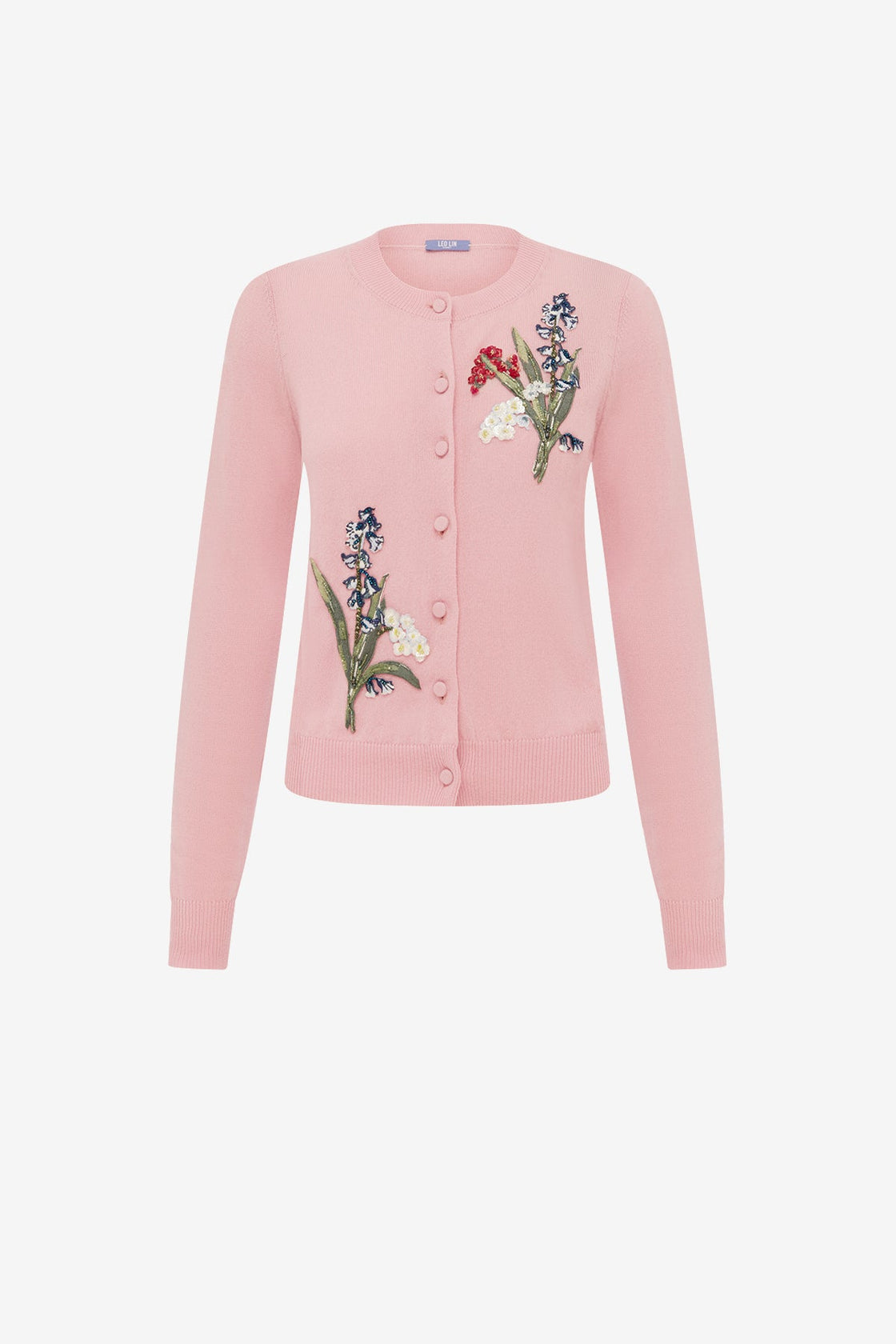 Claire Embellished Knit Cardigan - Rose Tops