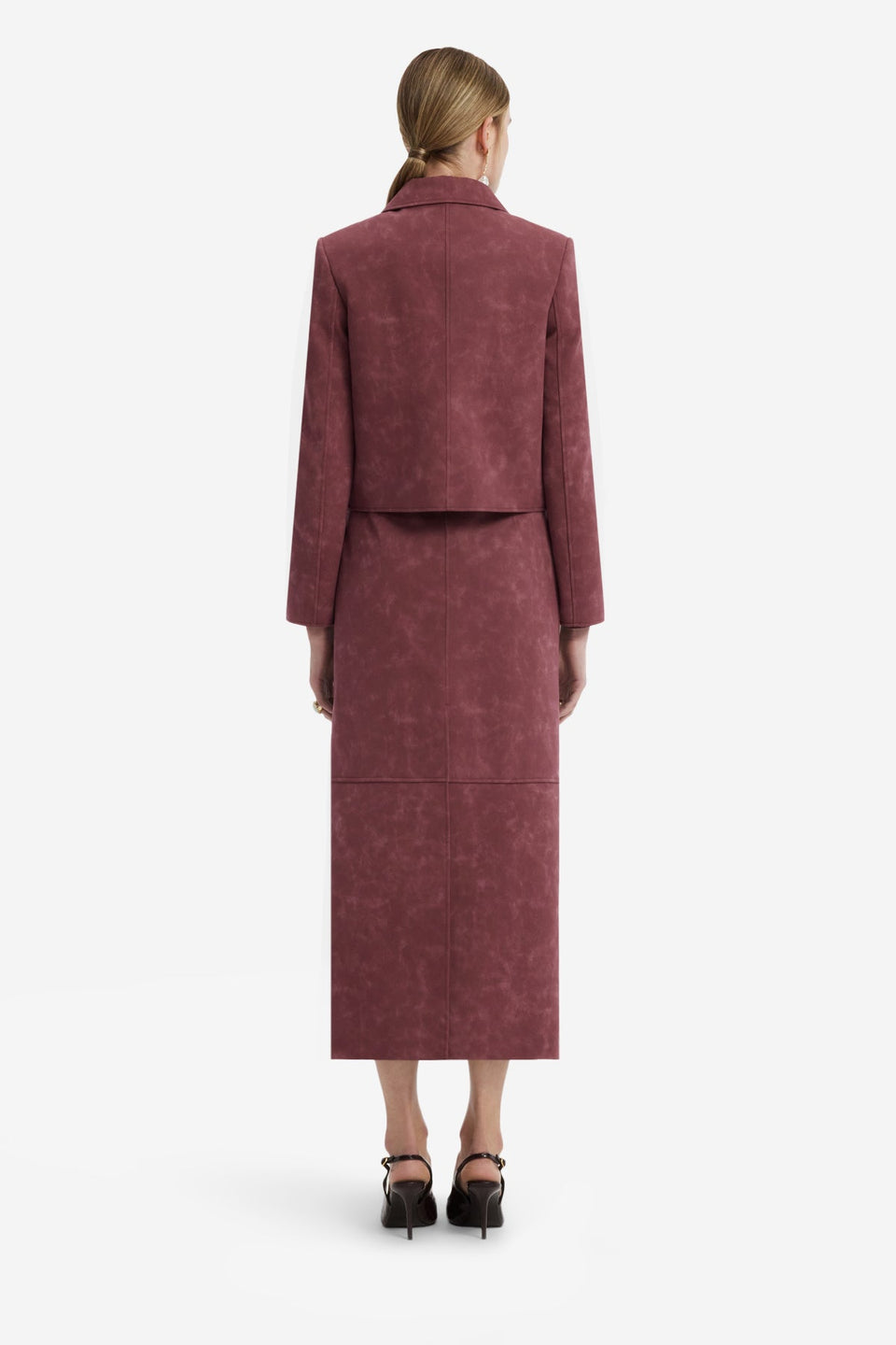 Vienna Embellished Vegan Suede Jacket - Mahogany Jacket