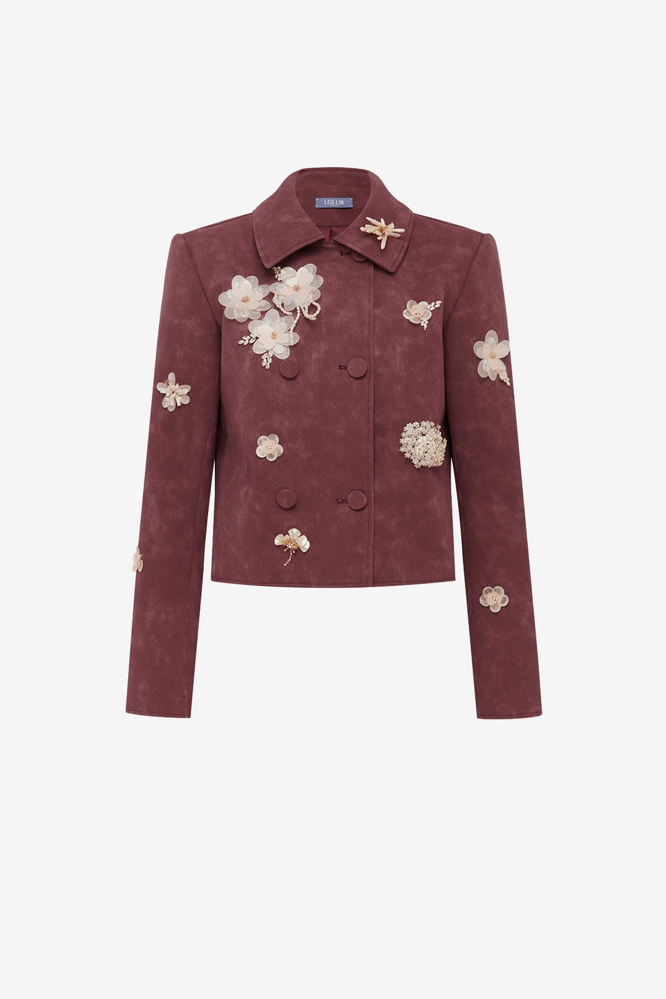 Vienna Embellished Vegan Suede Jacket - Mahogany Jacket