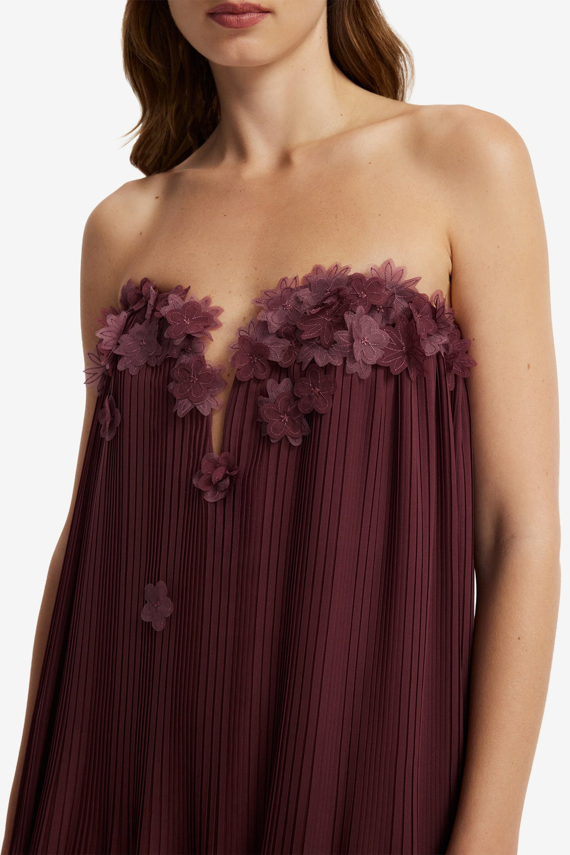 Dahlia Petal Gown - Mahogany Dress Maxi