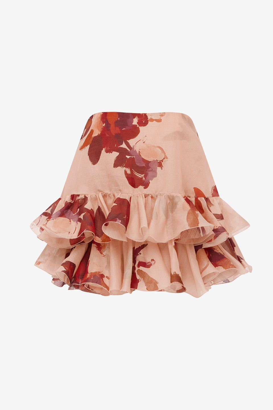 Gia Bustier Ruffled Top - Reverie Print in Nectar Tops