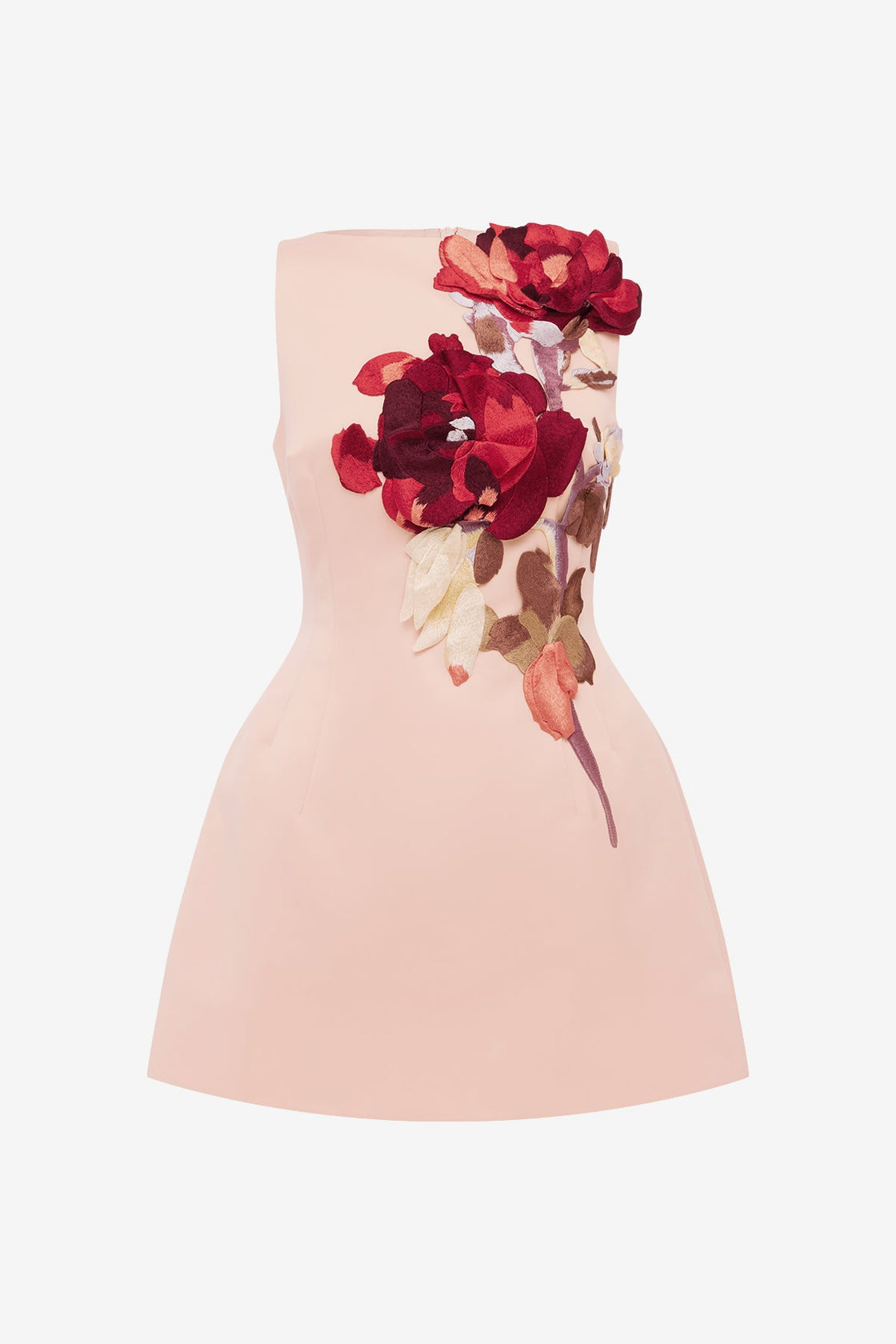 Ali Embroidered Boat Neck Mini Dress - Reverie Print Dress Mini