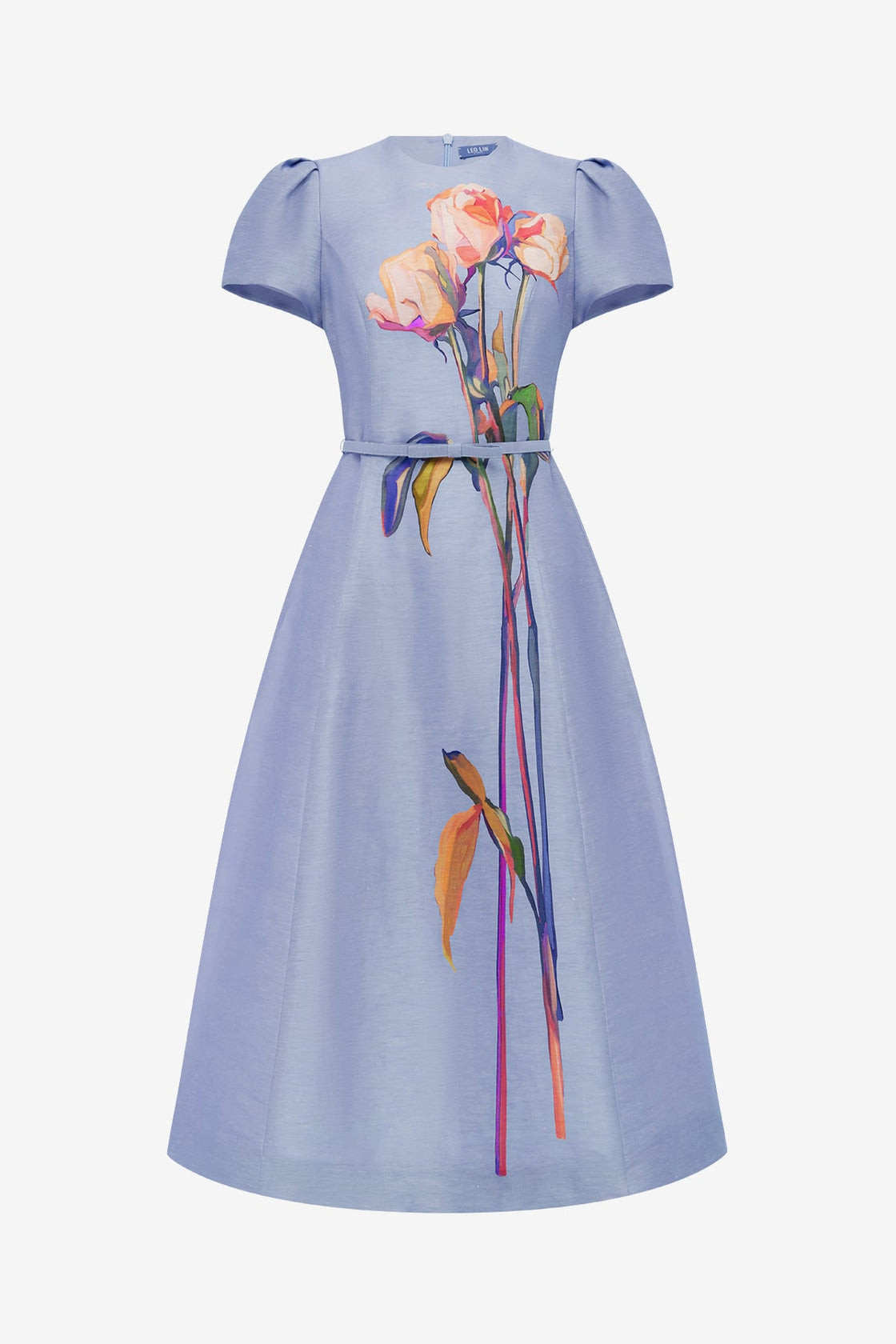Marguerite Short Sleeve Midi Dress - Rose in Periwinkle Dress Midi
