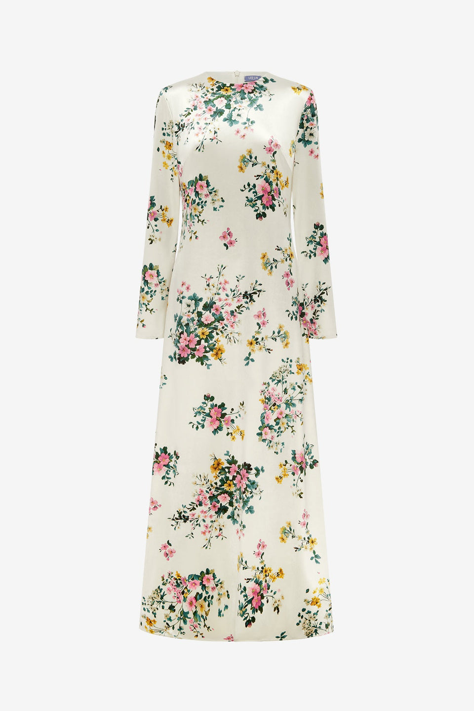 Cassandra Velvet Maxi Dress - Posy Print in Snow Dress Maxi