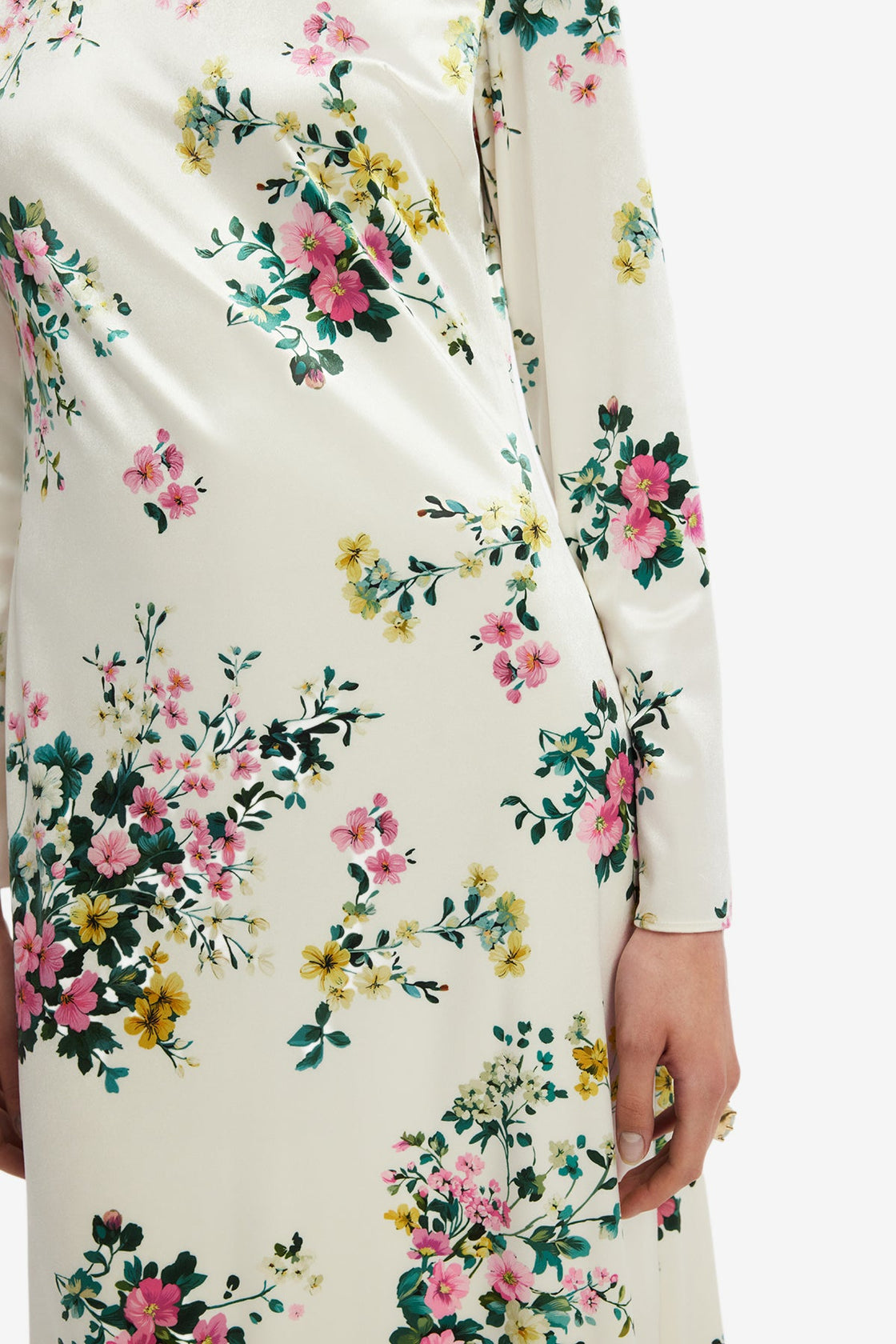 Cassandra Velvet Maxi Dress - Posy Print in Snow Dress Maxi