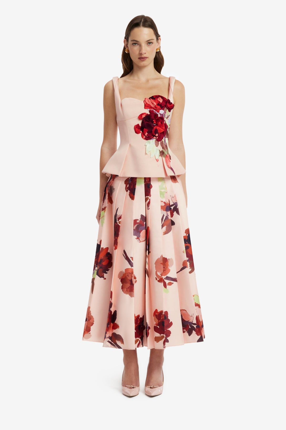 June Pleated Maxi Skirt - Reverie Print in Nectar – LEO LIN