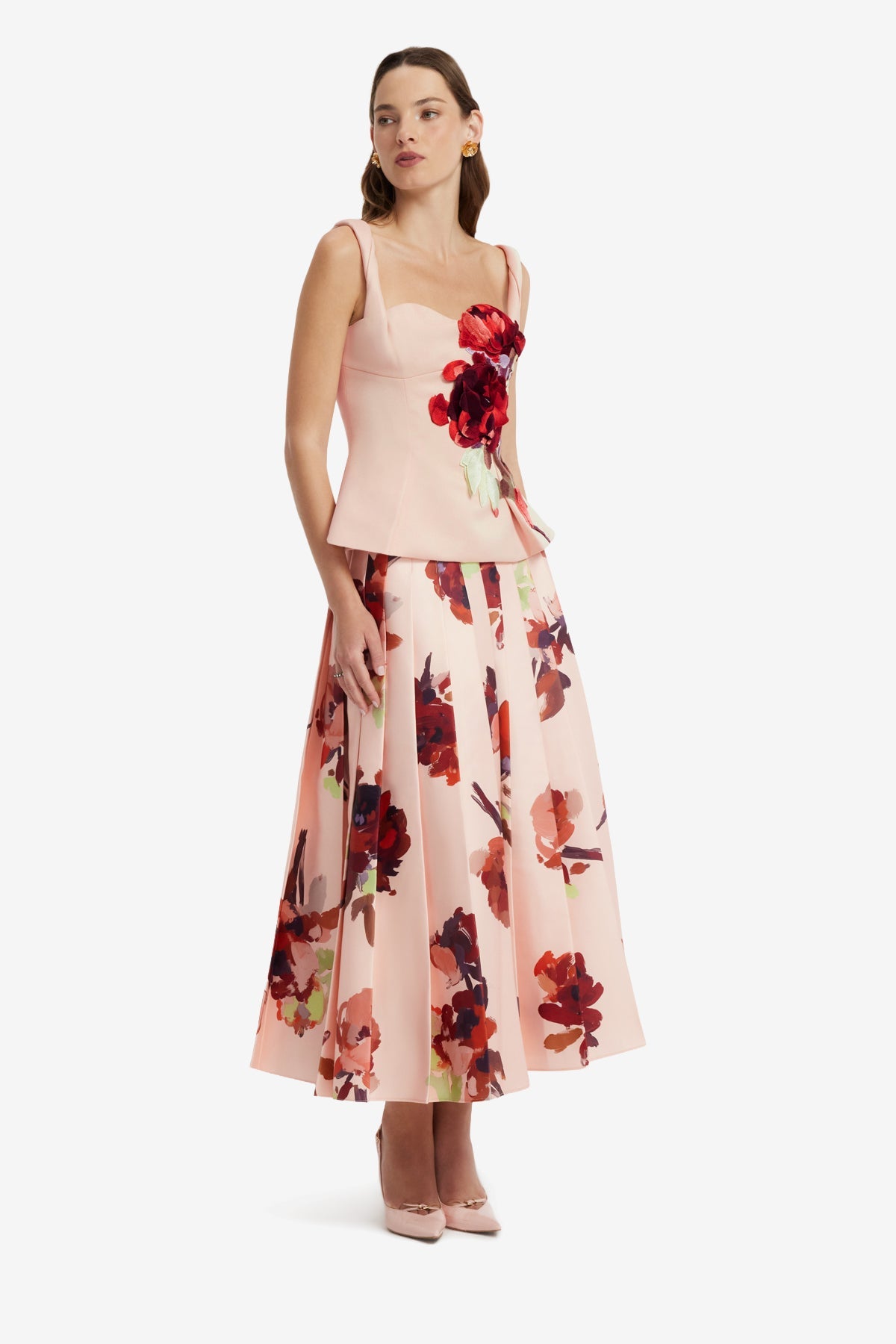 June Pleated Maxi Skirt - Reverie Print in Nectar – LEO LIN