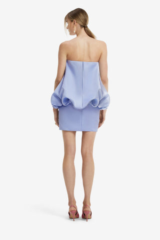 Eiza Embroidered Bustier Bubble Mini Dress - Rose in Periwinkle Dress Mini