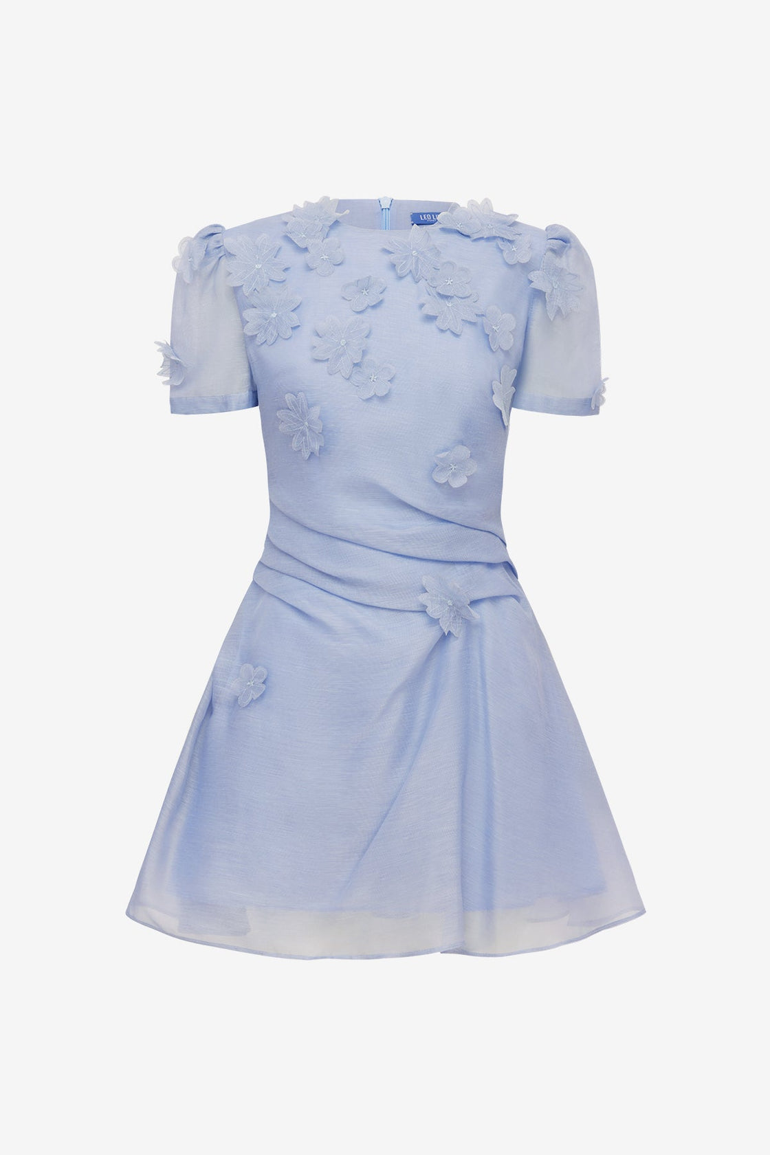 Elyse Petal Short Sleeve Mini Dress - Periwinkle Dress Mini