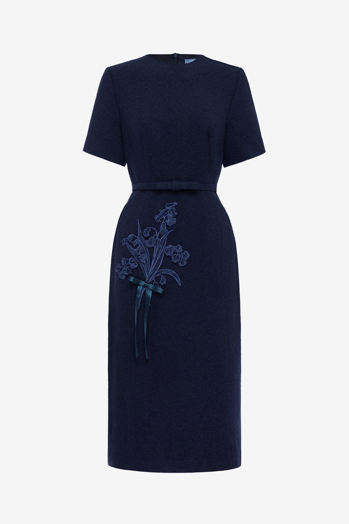 極美品Her lip to Allure Tweed Midi Dress 紺 Elizabeth Short Sleeve Tweed Midi Dress - Midnight – LEO LIN