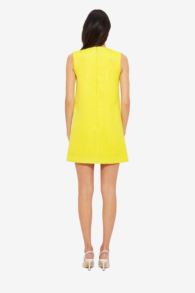 Exclusive LEO LIN Yvonne Appliqué Floral Mini Dress - Iris Print in Yellow