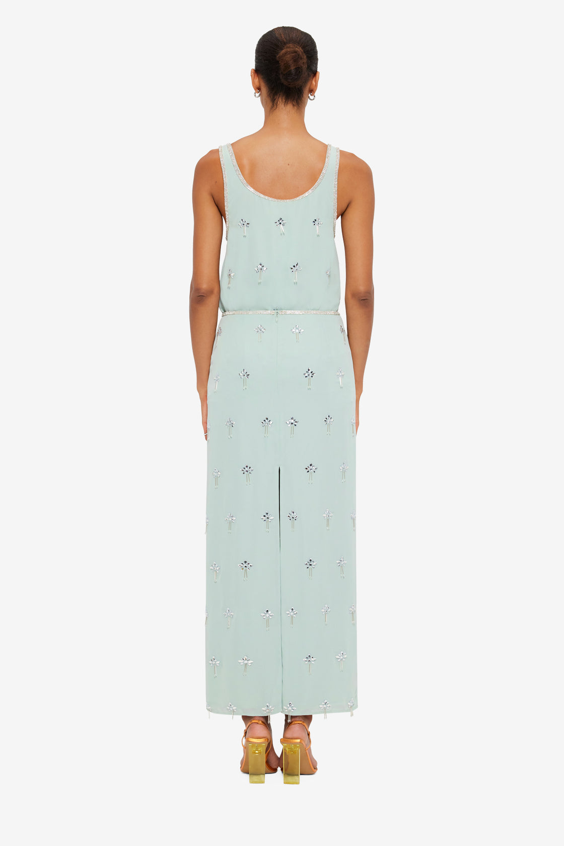 Exclusive LEO LIN Clementine Embellished Maxi Skirt - Pistachio