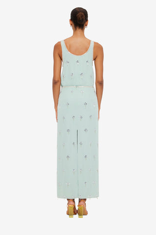 Exclusive LEO LIN Clementine Embellished Maxi Skirt - Pistachio