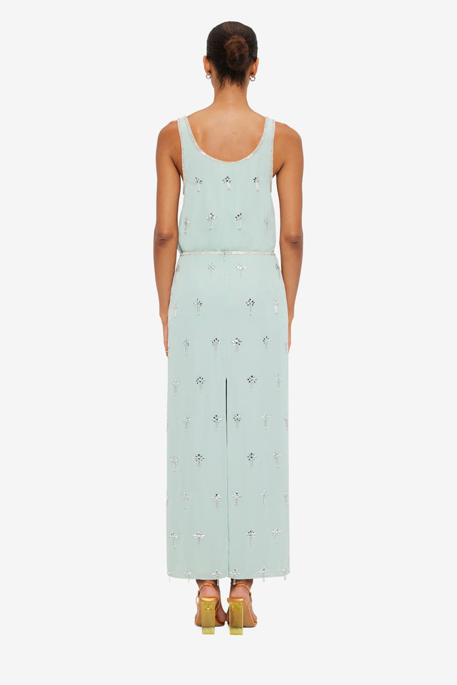 Exclusive LEO LIN Clementine Embellished Maxi Skirt - Pistachio
