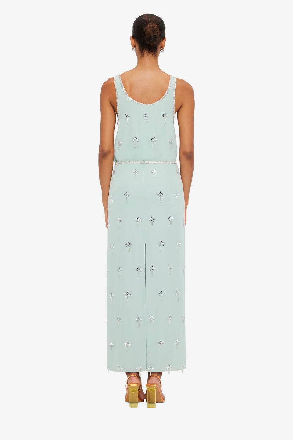 Exclusive LEO LIN Clementine Embellished Maxi Skirt - Pistachio
