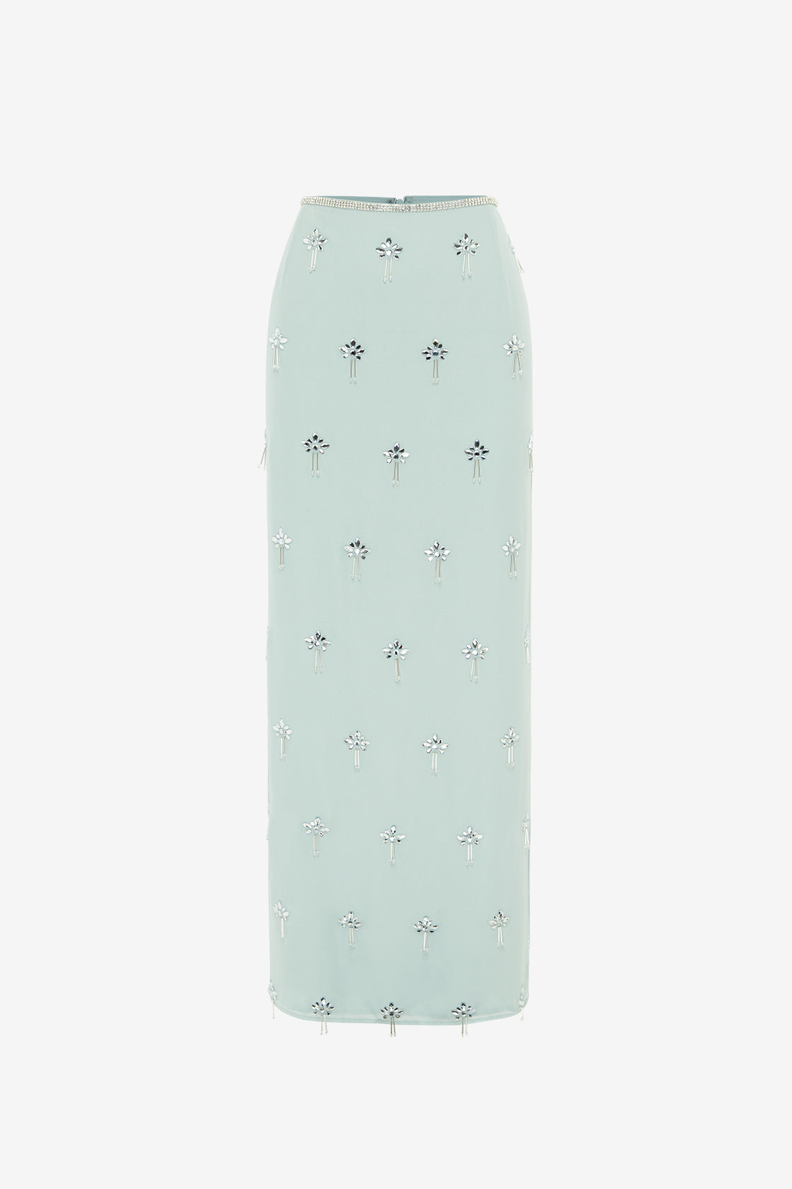 Exclusive LEO LIN Clementine Embellished Maxi Skirt - Pistachio