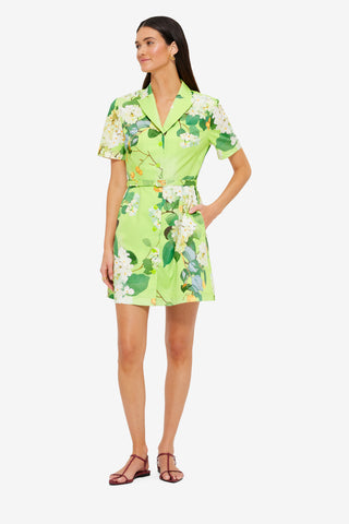 Exclusive LEO LIN Brigitte Mini Dress - Hydrangea in Lime
