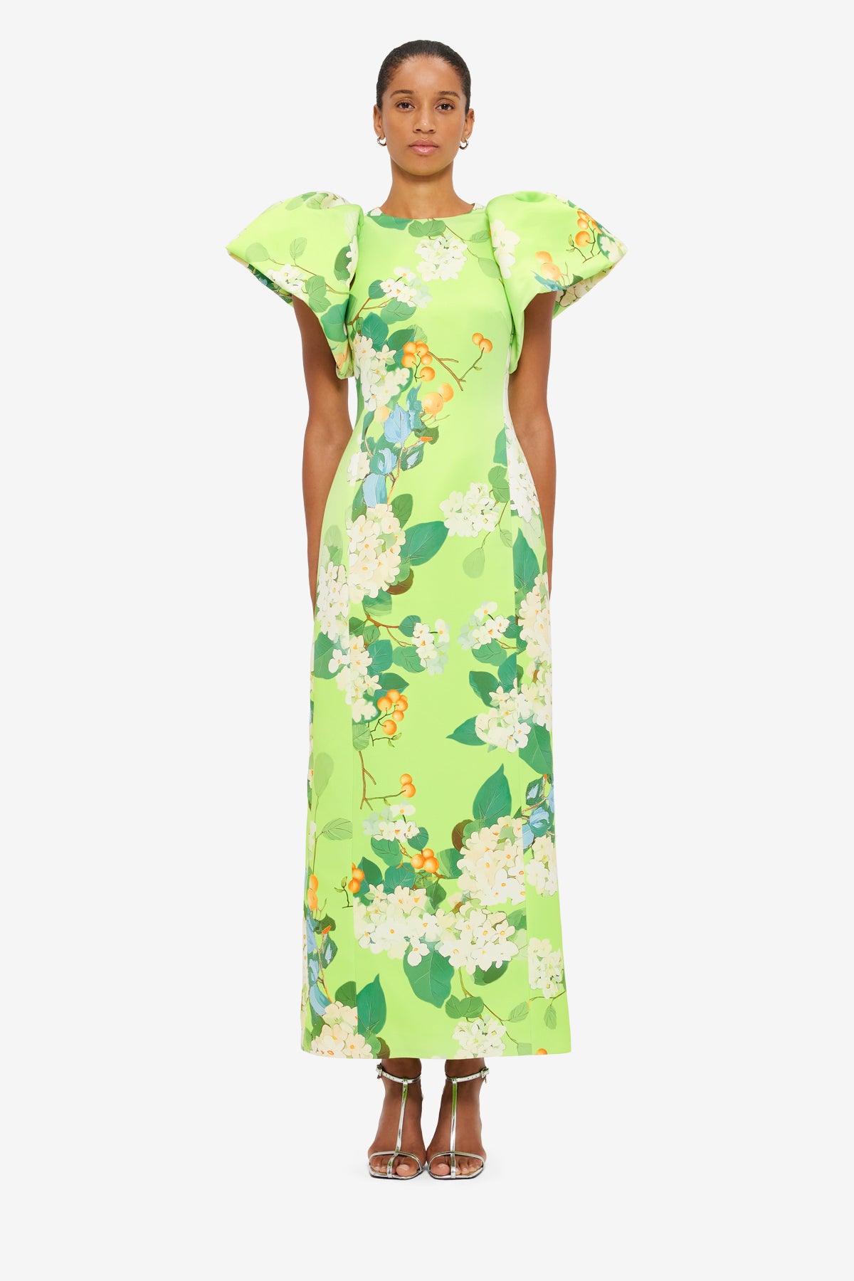 Lucinda Printed Maxi Dress - Hydrangea in Lime – LEO LIN