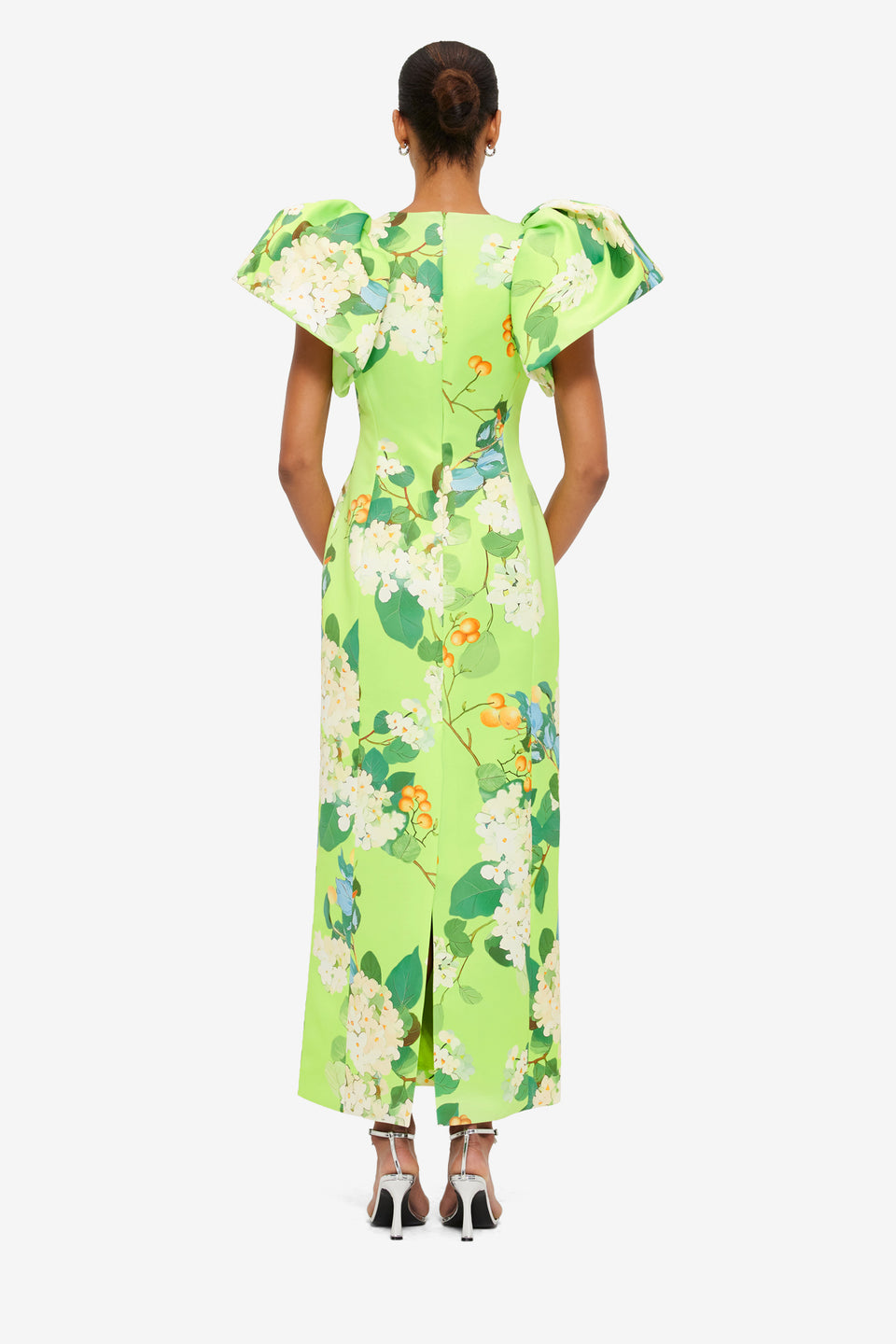 Exclusive LEO LIN Lucinda Printed Maxi Dress - Hydrangea in Lime