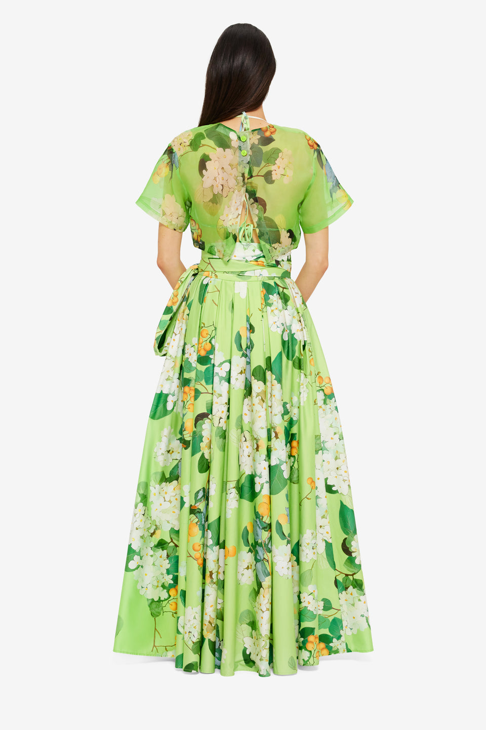 Exclusive LEO LIN Valerie Maxi Skirt - Hydrangea in Lime