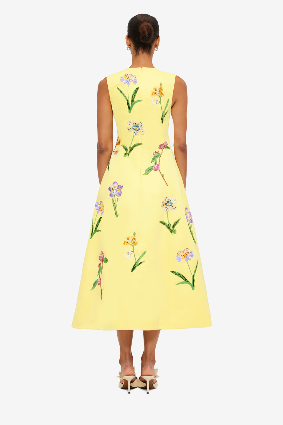 Exclusive LEO LIN Cleo Sleeveless Midi Dress - Wild Flower Print in Sorbet