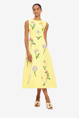 Exclusive LEO LIN Cleo Sleeveless Midi Dress - Wild Flower Print in Sorbet