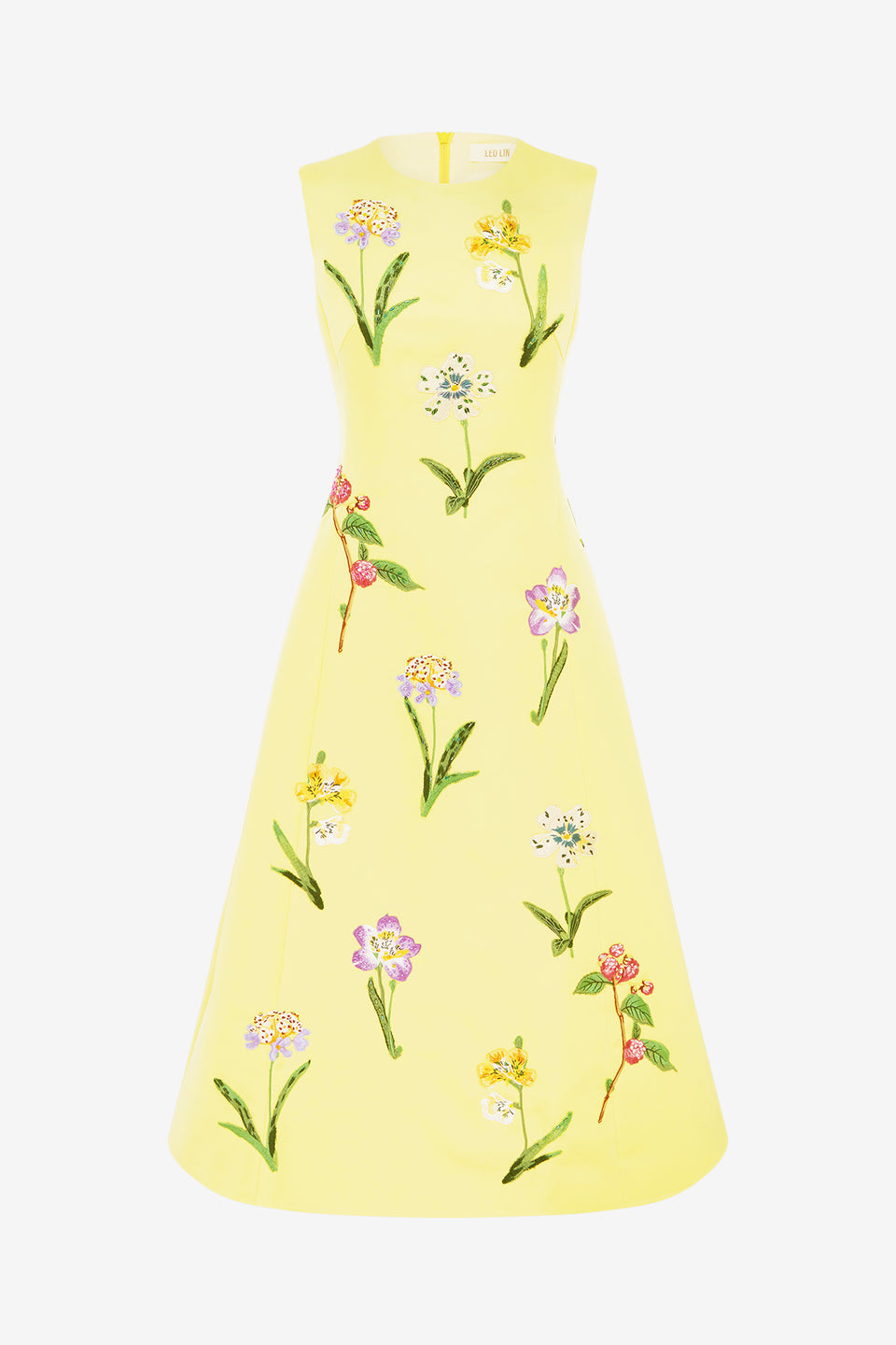 Exclusive LEO LIN Cleo Sleeveless Midi Dress - Wild Flower Print in Sorbet