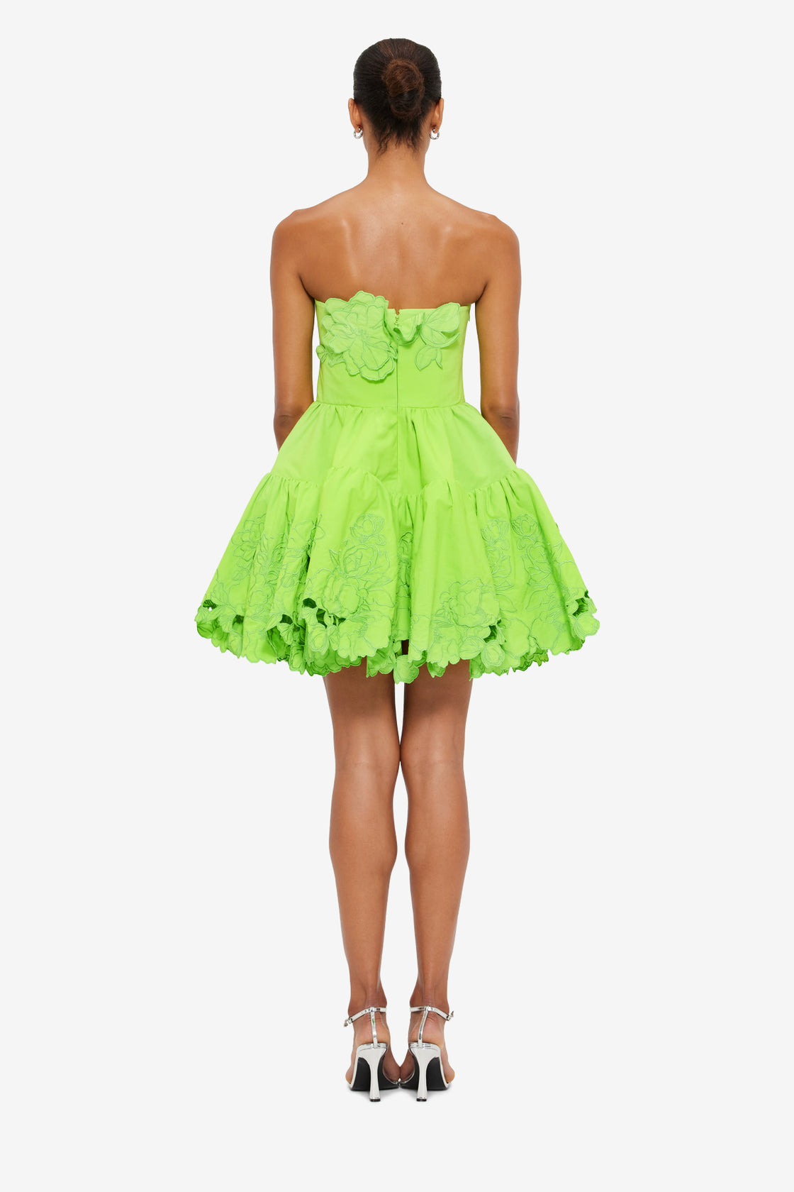 Exclusive LEO LIN Skye Appliqué Bustier Mini Dress - Lime