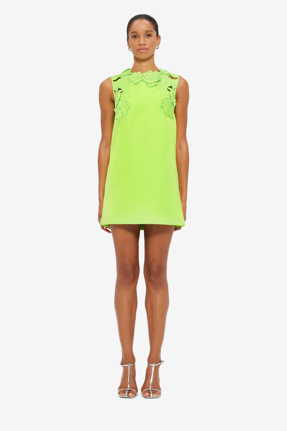 Exclusive LEO LIN Blair Appliqué Mini Dress - Lime