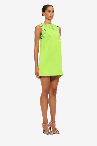 Exclusive LEO LIN Blair Appliqué Mini Dress - Lime
