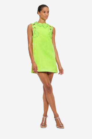 Exclusive LEO LIN Blair Appliqué Mini Dress - Lime