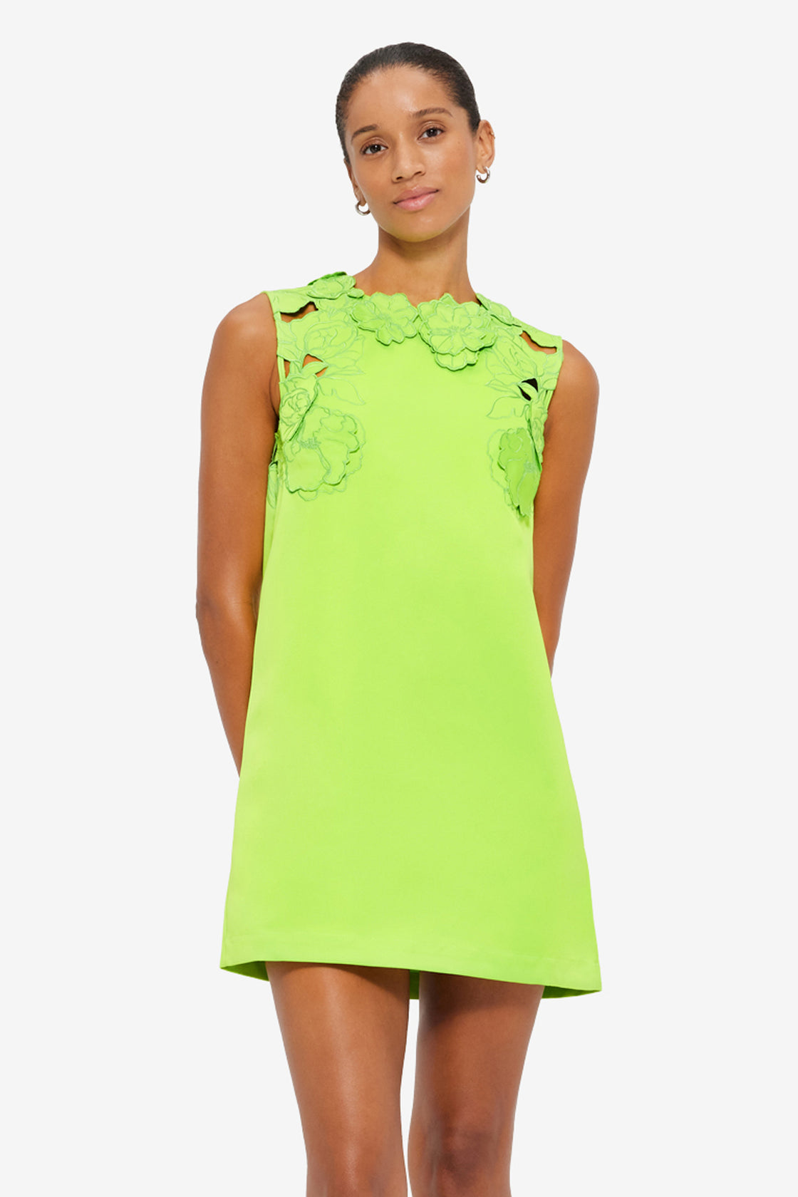 Exclusive LEO LIN Blair Appliqué Mini Dress - Lime